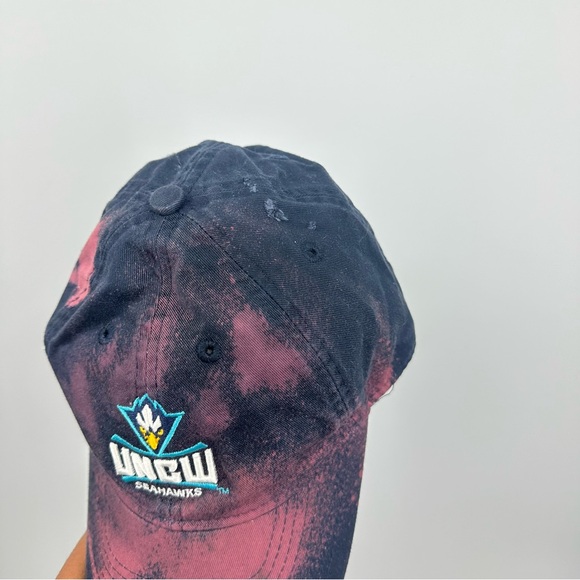 UNCW Seahawks Custom Bleach Splatter Cap Hat OS Upcycled School Gear Sports - Picture 4 of 8